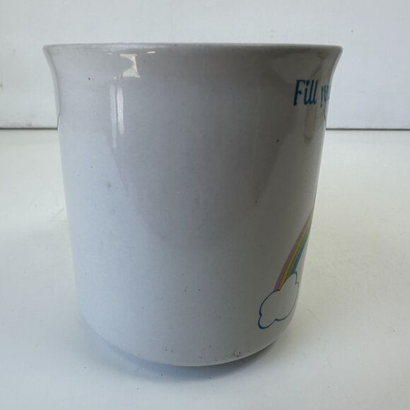Vintage Care Bear Mug Cup Fill Your Day With Love Rainbow American Greetings - Picture 4 of 6